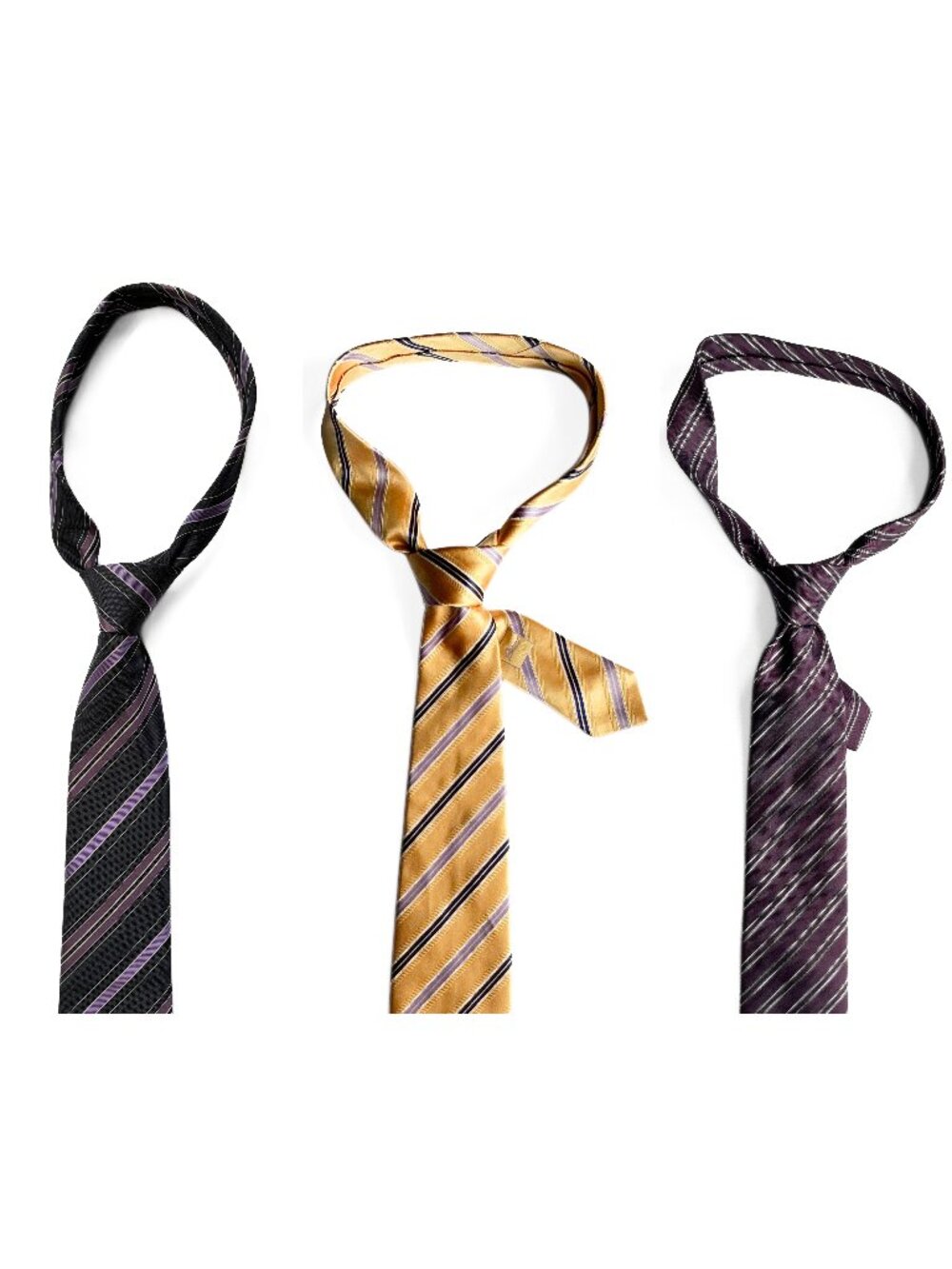 NWOT Brioni Striped Ties 3.5" Handmade Woven Silk Neck Tie Italy Lot of 3 $295